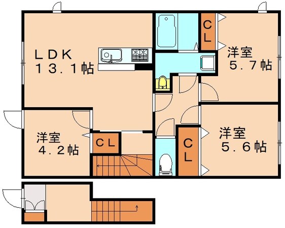 本城駅 徒歩28分 2階の物件間取画像